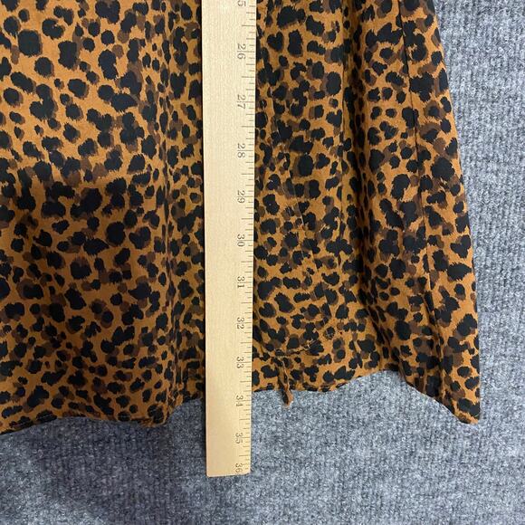 Madewell Mini Dress XS Wrap Leopard Print Brown Flutter Short Sleeve - Picture 8 of 12